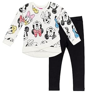 Disney Minnie Mouse Fleece Sweatshirt and Leggings Outfit Set Infant to Big Kid Sizes (12 Months – 14-16)