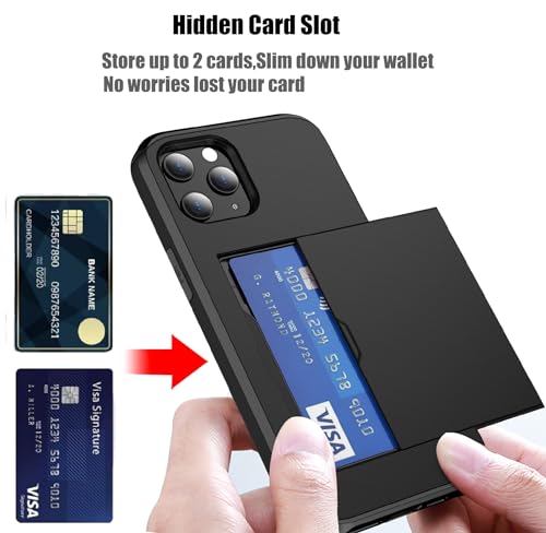 Lumobrilla for iPhone 14 Pro Case with Card Holder Store 2 Cards,Black by Lumobrilla - Used condition - Image 2