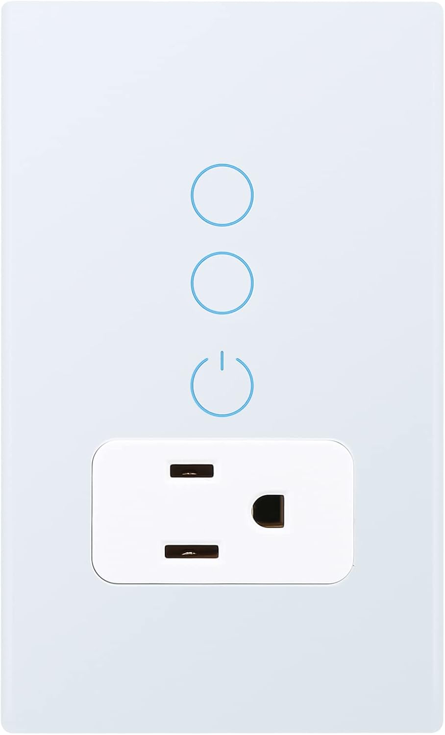 Front view of the Generic WiFi Smart Tuya Light Switch with US Plug Outlet