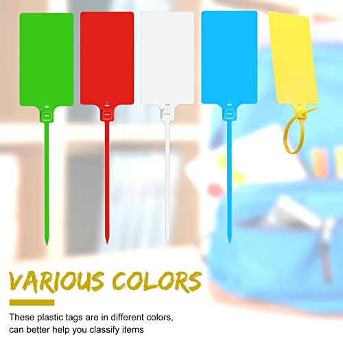 Waterproof Plastic Tags With Marker Pens And Sticker Labels, Self Locking Bag Tags Writable Tags With Wire Cable Ties For Luggage (Multi Colors, 50 Pieces) #TOP4