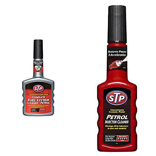Image of STP Complete Petrol Fuel System Cleaner, Car Accessories, 400 ml & GST53200EN Petrol Injector Cleaner 200 ml