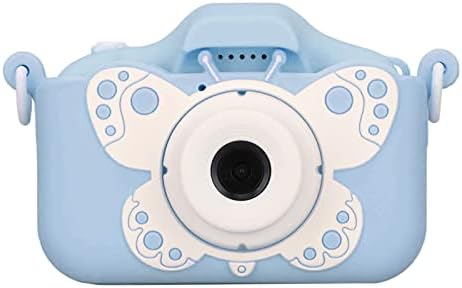 GOWENIC X7 Butterfly Kids Camera with 2 Inch Screen, HD Dual Cameras, Support MP3 Video Recording Toddler, ABS and Silicone Material, for Kids Ages 3 to 10 Years Old, Birthday Gift(Blue)
