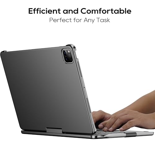 edaiser Swivel Keyboard Case for Apple iPad Pro 11 inch M5 2025 and M4 2024; 360° Rotatable Cover with Pencil Holder, Multi-Touch Trackpad, RGB Backlit A3357A3358 A3359 A2836 A2837 A3006, Space Gray by edaiser - Image 3