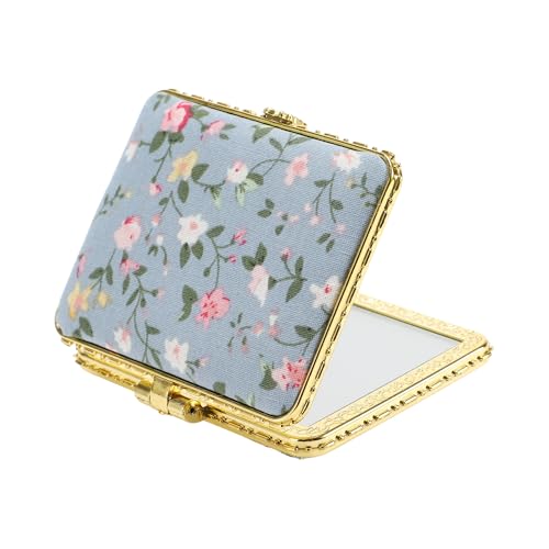 VOCOSTE Floral Compact Mirror, Blue