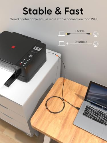 CableCreation USB Printer Cable 3.3FT, 2.0 Printer Cable to Computer, USB A to B Cord High Speed for HP, Brother, Epson, Canon, Piano, Dac, and More,1M