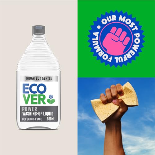 Ecover Power Washing Up Liquid Refill, Bergamot & Sage Scent, 5L - Image 2
