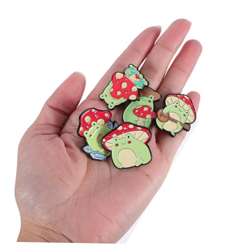 Broche en bambou et épingle en émail champignon mignon en alliage