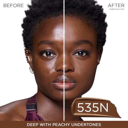 Image of Lancome Teint Idole Ultra Wear Natural Matte Foundation- Longwear,Medium-Full Coverage, Natural Finish, Waterproof & Hydrating - 535N (Deep Skin with Neutral /Deep Peachy Undertones), 1 Fl Oz