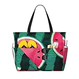 Hnnkloy Sommerliche Wassermelone kühl,Große Strandtasche, Reisetasche, Schultertasche für Damen – wasserdichte Tragetasche