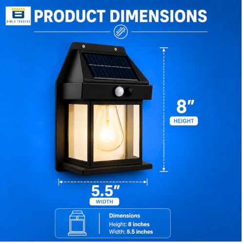 Image of Btag Sun-Powered Wall Light Outdoor with Motion Sensor - Waterproof Exterior LED Sconce Lamp, Auto Charging Security Light for Porch, Patio, Garden, Pathway & Yard Lighting. PO2 (XL)