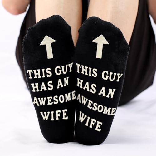 Funny Husband Socks- Black Cotton Socks for Him Novelty Fathers' Day Birthday Valentines Gifts for Men4