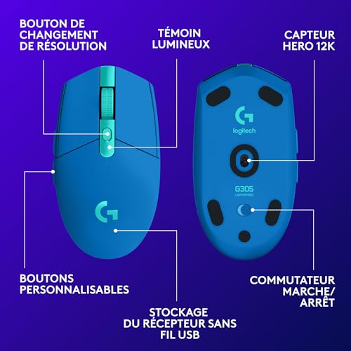 Logitech G G305 Lightspeed Souris Gamer sans Fil