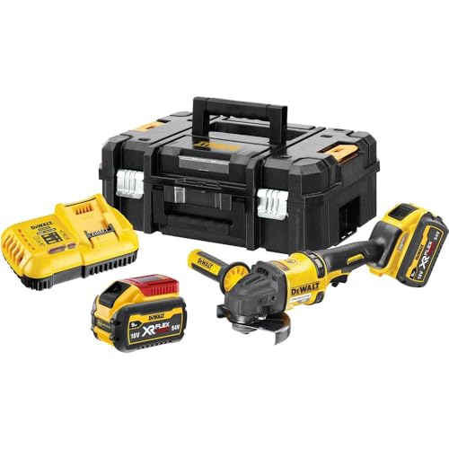 DEWALT DCG418X2 54v 125mm XR FlexVolt High Power Grinder - 2X 9.0ah Tstak Case (DEWDCG418X2)