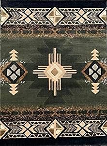 Concord South West Native American Area Rug Design C318 Sage Green (8 Feet X 10 Feet)