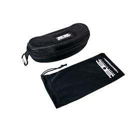 Epoch Eyewear Premium Zippered Hard Sunglasses Case and Microfiber Pouch Classic Black