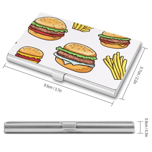 Hamburger Fried Business Card Case Pocket Card Holder Slim Card Wallet for Men Women2