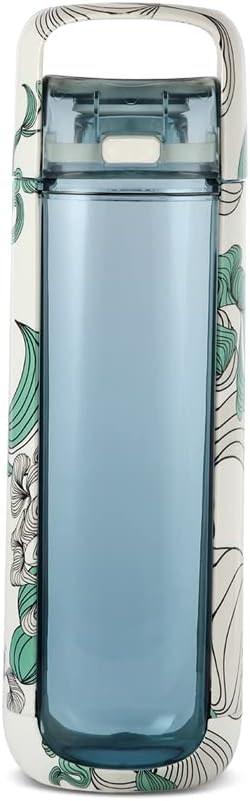 KOR One Planet 25oz Tritan Water Bottle with Lid Safety Lock, One Click Open Cap and Ergonomic Carry Handle - Features Unique Water-Dipped Designs Inspired by Nature