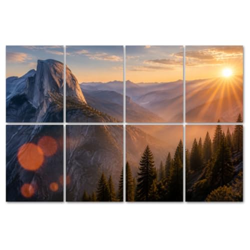 8 Pack Art Acoustic Panels Sound Absorbing Sun Rising Half D