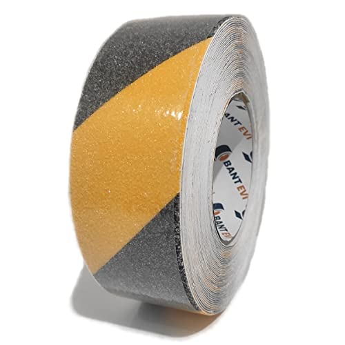 Bant Evi Sarı-Siyah Merdiven Kaydırmaz Bant 5 cm x 25m, İç ve Dış Zemin Yapışkanlı Kaydırmaz Bant Sarı/Siyah 50 mm X 25metre