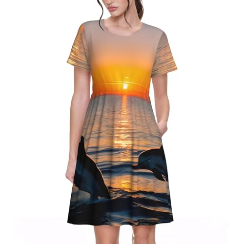 Robe d'été dauphins coucher de soleil pour revivre la magie des vacances