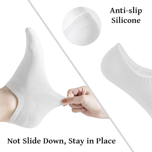 Irisbear Womens No Show Socks, Thin Cotton Non Slip Low Cut Socks 6 Pairs3