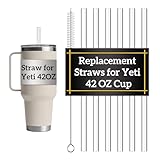 Replacement Straws for YETI Cup 42oz, 6 Pack Long Straws 10.6
