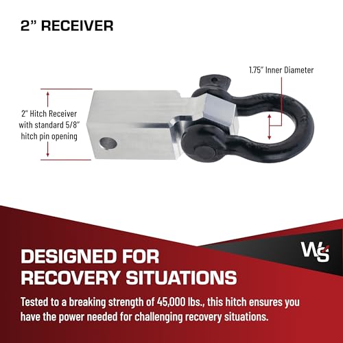 Weigh Safe Soft Shackle Hitch - Corrosion-Resistant Aluminum Tow Accessory - Black, 45,000-lb Break Strength, Fits All 2" Receiver by Weigh Safe - Used condition - Image 5