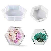 Cayway Grote siliconen mallen voor hars, grote 3D-epoxyharsvormen voor het vormen van hars voor het bewaren van bloemen, perfect voor huwelijksgeschenken, woondecoratie