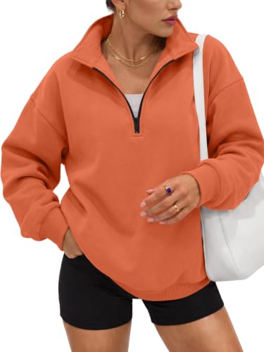 Image of Trendy Queen Women's Oversized Sweatshirts Half Quarter Zip Fleece Sweaters