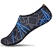 NBERA Barefoot Flexible Water Skin Shoes Aqua Socks for Beach Swim Surf Yoga Exercise (8.3XL (US W:10.5~11 M:9.5~10.5), Blue Black)
