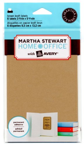 Martha Stewart Home Office with Avery Brown Kraft Labels, 3.75 x 5.19, 6 Labels