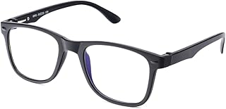 Unisex Zero Power Blue Cut Computer Glasses | Help Better Sleep Pattern| Gaming Glasses | Anti Glare, | UV Protection Specs TV | Men & Women | Columbia Resin CR Lens |Square| Medium