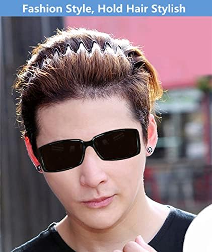 bodbop XINGZHE Metal Headbands For Men Women Hair Bands-Black Fashion Hairband For Mens Sports Headband For Women's Hair Care Beauty Unisex Non Slip Elastic Wavy Wide Hair Hoop Clips
