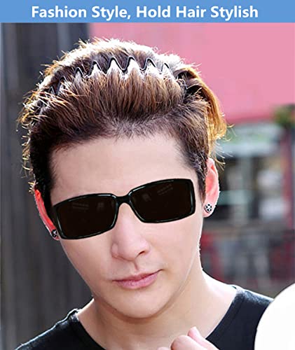 Bodbop Metal Hair Band For Men Headband Mens Hair Bands Unisex Fashion Headbands Sports Hairband Head Band Hair Hoop For Women With Non Slip Wavy Teeth, Black #TOP2