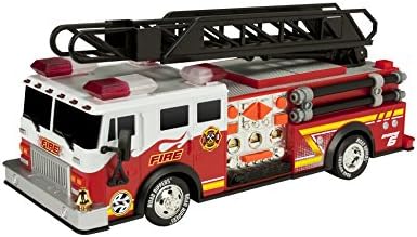 Toy State 14" Rush And Rescue Police And Fire - Hook And Ladder Fire Truck