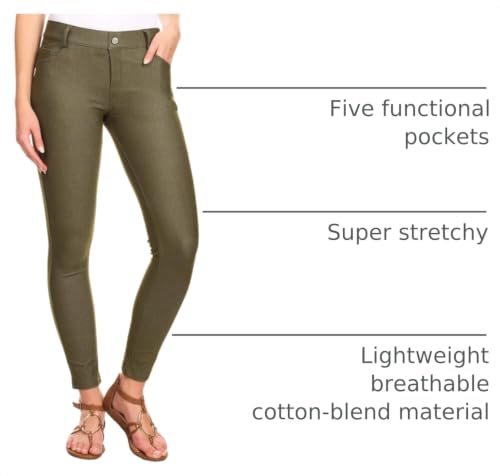 Image of YELETE Women's Basic Five Pocket Stretch Jegging Tights Pants