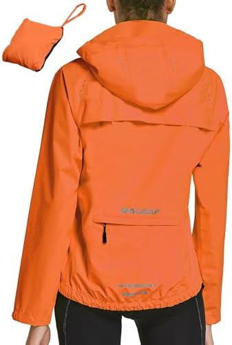 BALEAF Women s Cycling Rain Jackets Waterproof Windbreaker Running Jackets Reflective Rain Gear Packable Lightweight Hooded