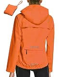 baleaf Cycliste Coupe Vent Femme, Vélo Jacket De Pluie Imperméable Randonnée Les Quatre Saisons Bike Coupe Extérieure Légère Résistante Orange L