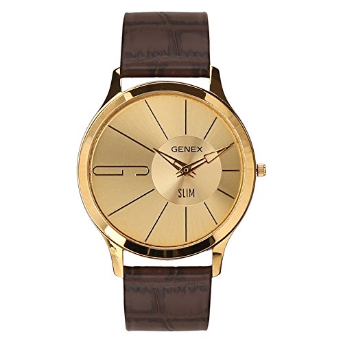 Genex Analog Golden Dial Mens Watch-Gx-2029 : Amazon.in: Fashion