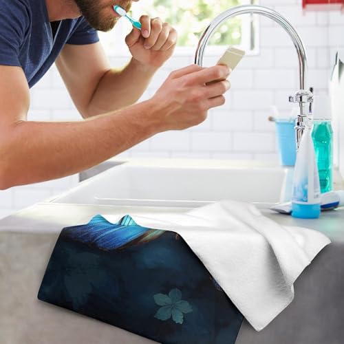 Serviette de bain légere séchage rapide imprimé papillon - 8