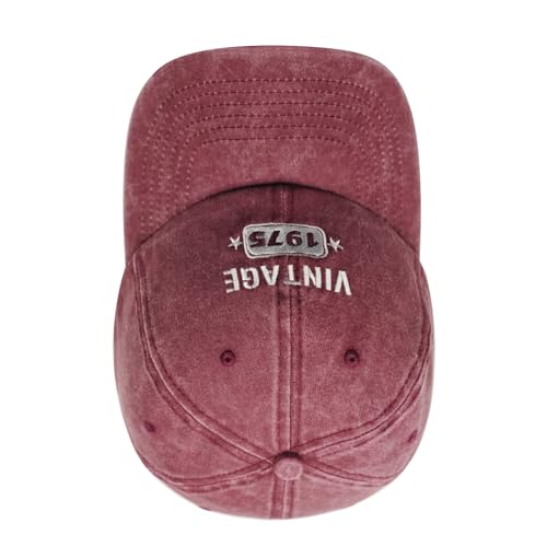 Image of 50th Birthday Gift for Her Him, Happy 50th Birthday Decorations Men Women, Woman 50th Birthday Gift Ideas, Vintage 1975 Birthday Baseball Caps Adjustable, Washed Cotton Hats for Mom Wife Girlfriend