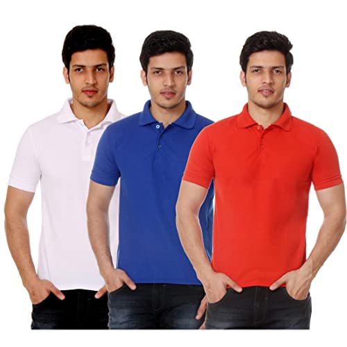 Image of Amazon Brand - Nora Nico Men's Cotton Pique Half Sleeves Solid Polo T Shirts-Pack of 3