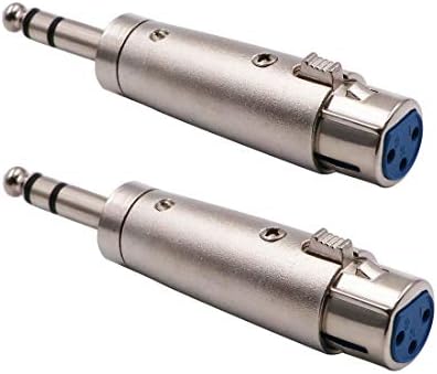 XLR to 1/4 Adapter, Female XLR to TRS Stereo Balanced Audio 2 Pack