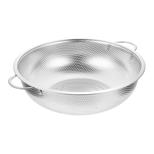 TOBBOMEY ステンレス製ダブルハンドル水切りバスケット 食器洗い 野菜果物用 便利で変形しにくいキッチンフルーツストレーナー
