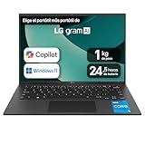 LG gram 14Z90RU-G.AA55B Portátil Ultraligero 14 Pulgadas, IPS WUXGA, Intel Core i5-1334U 10 núcleos, 16GB RAM, 512GB SSD, 999 g, Batería hasta 24.5h, Intel Graphics, Windows 11 Home, Negro
