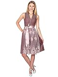 MarJo Dirndl Galinda 65er Länge Mauve hochgeschlossen V-Ausschnitt (65er Länge Mauve, 36)