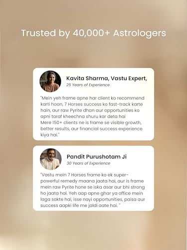 Image of Astrotalk 7 Horses on Raw Pyrite Frame (13x10.5 Inch) | 7 Horses Wall Decor Pyrite Stone Frame for Success & Fame | Vastu Items for Money Attraction | Home Decor for Living Room | 1 Piece