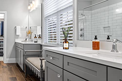 Flower Reed Diffuser Set Eucalyptus & Lavender Scent For Bathroom Accessories Shelf Decor & Air Fresheners, Sticks Defusers With 4.0 Fl Oz Essential Oils & Leaves, House Bedroom Office Decor & Gifts #TOP2