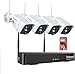 1080P Wireless Security Camera System, Firstrend 8CH Wireless NVR System With 4pcs 1080P Security IP Camera and 2TB Hard Drive Pre-installed, 65ft Night Vision and Easy Remote Monitoring
