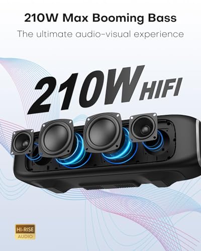 Powconf SP2000 Karaoke Machine With 2 Microphones, 2.1 Channels, Subwoofer, Home Theater Audio Sound Bar For Smart Tv thumb #2
